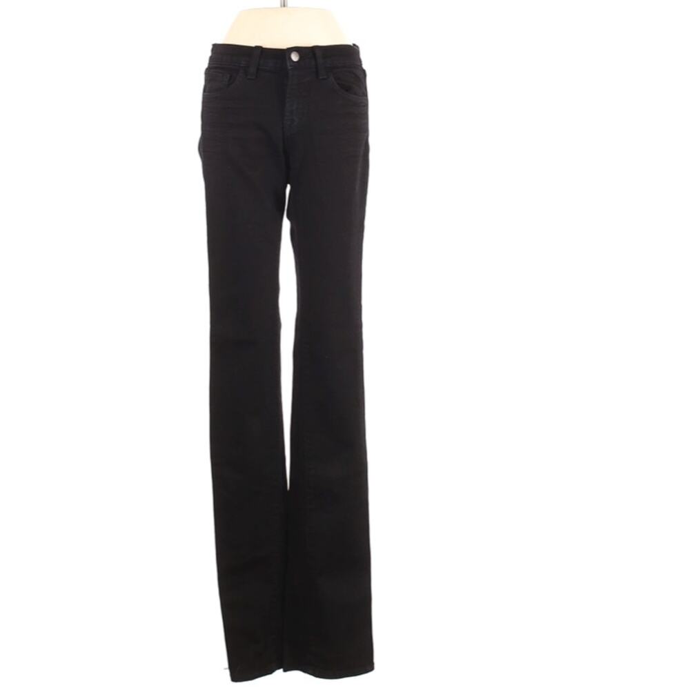 J BRAND Black Mid-Rise Cigarette Jeans Womens Size 25 Tall Slim Fit Casual Pant